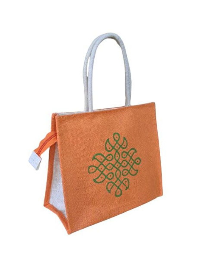 Jute lunch bags with zip sale